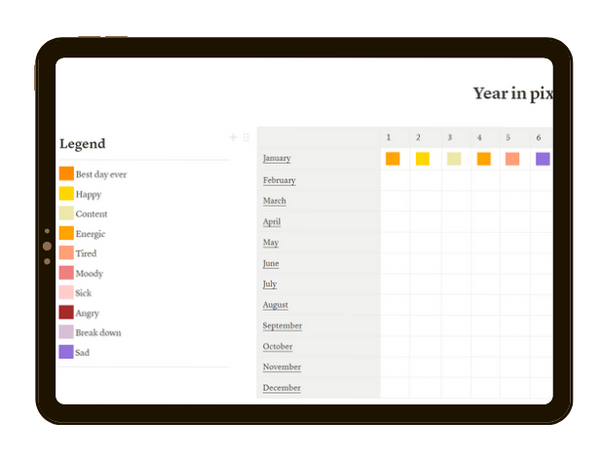 Notion-Mood-Tracker-Template - Golden-Hour-Edition-Colnotion